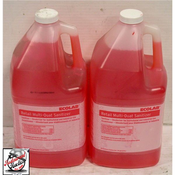 2 BOTTLES OF ECOLAB RETAIL MULTI-QUAT SANITIZER