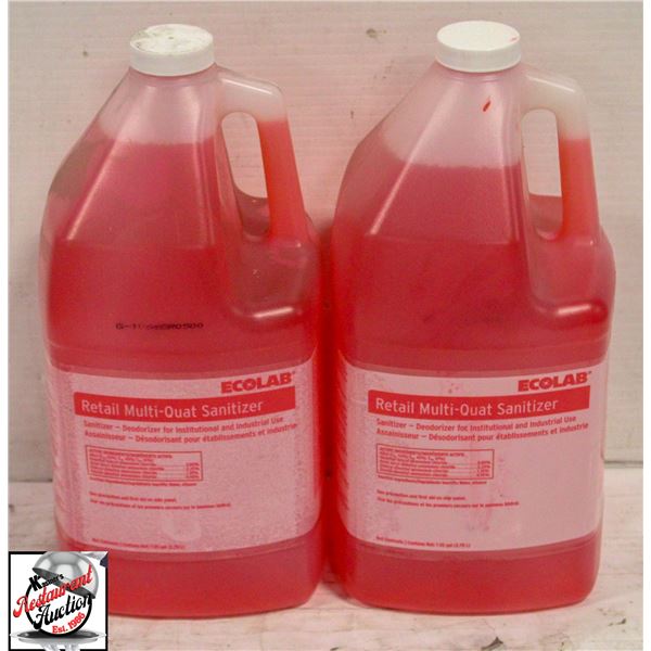 2 BOTTLES OF ECOLAB RETAIL MULTI-QUAT SANITIZER