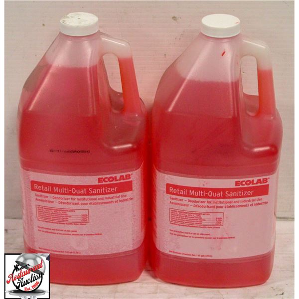 2 BOTTLES OF ECOLAB RETAIL MULTI-QUAT SANITIZER