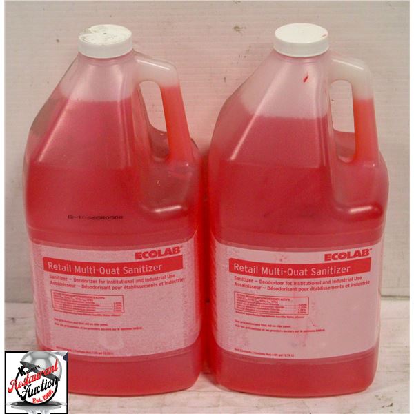 2 BOTTLES OF ECOLAB RETAIL MULTI-QUAT SANITIZER