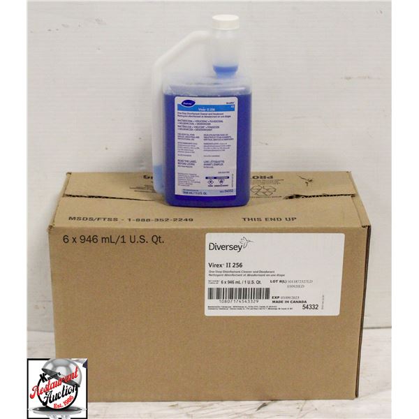 CASE OF DIVERSEY VIREX II 256 DISINFECTANT CLEANER