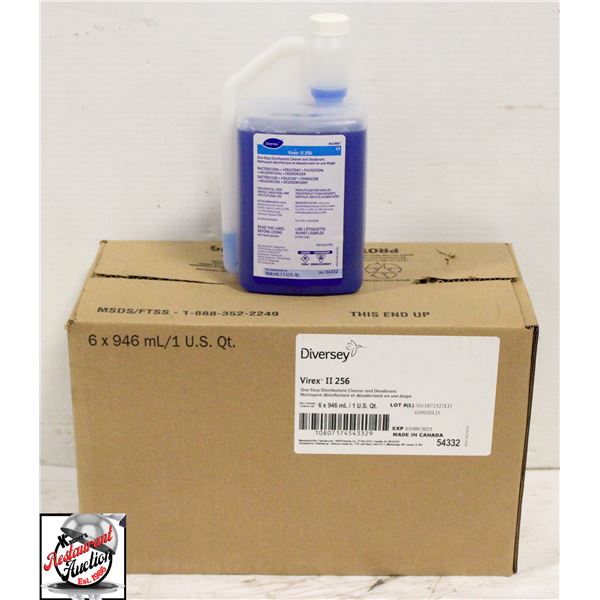 CASE OF DIVERSEY VIREX II 256 DISINFECTANT CLEANER