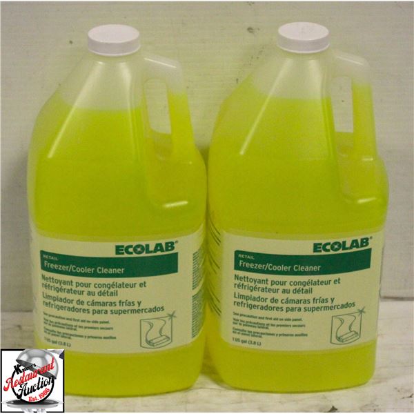 TWO 3.8L BOTTLES OF ECO LAB FREEZER/COOLER CLEANER