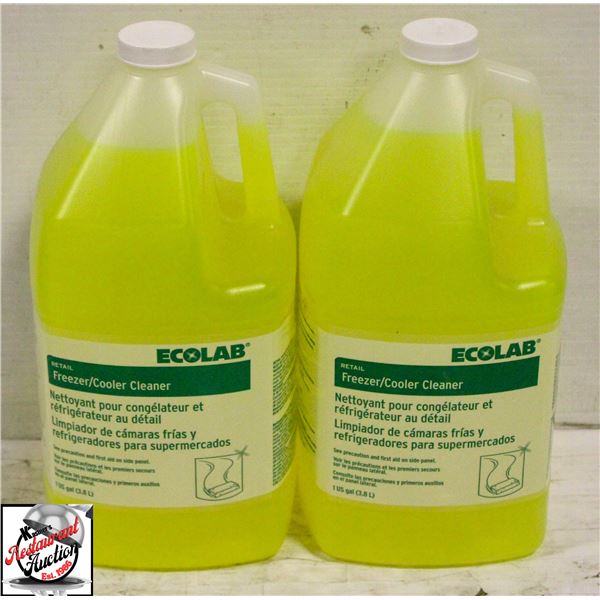 TWO 3.8L BOTTLES OF ECO LAB FREEZER/COOLER CLEANER