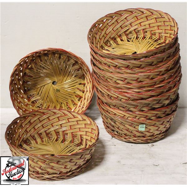 LOT OF 12 NEW WOVEN 10" DECORATIVE BASKETS