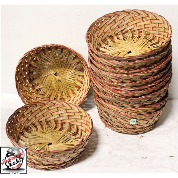 LOT OF 12 NEW WOVEN 10" DECORATIVE BASKETS