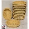 Image 1 : LOT OF 12 NEW WOVEN PLASTIC SERVING BASKETS