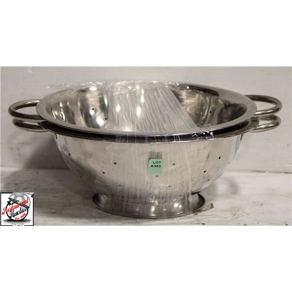 2 NEW JOHNSON ROSE STAINLESS STEEL 5QT COLANDERS