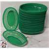 Image 1 : CASE OF 36 GREEN PLASTIC OVAL BASKETS