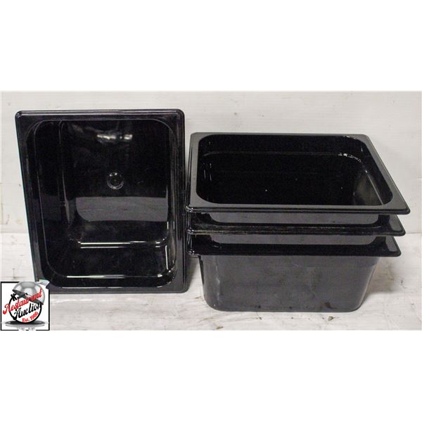LOT OF 4 NEW RUBBERMAID 6" DEEP HALF SIZED INSERTS