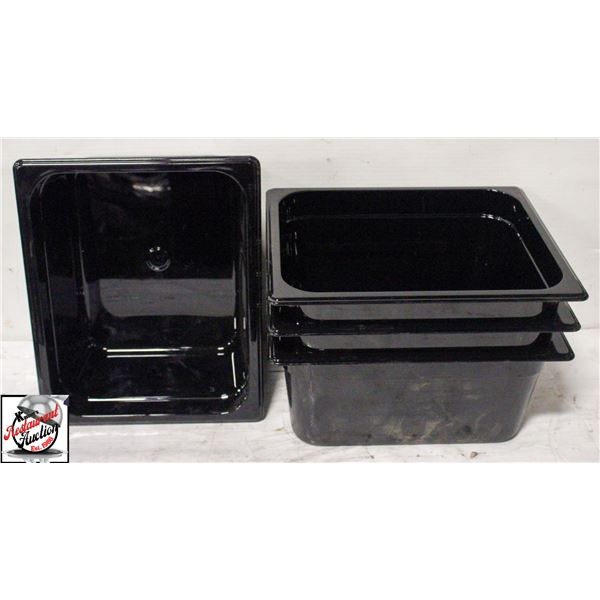LOT OF 4 NEW RUBBERMAID 6" DEEP HALF SIZED INSERTS