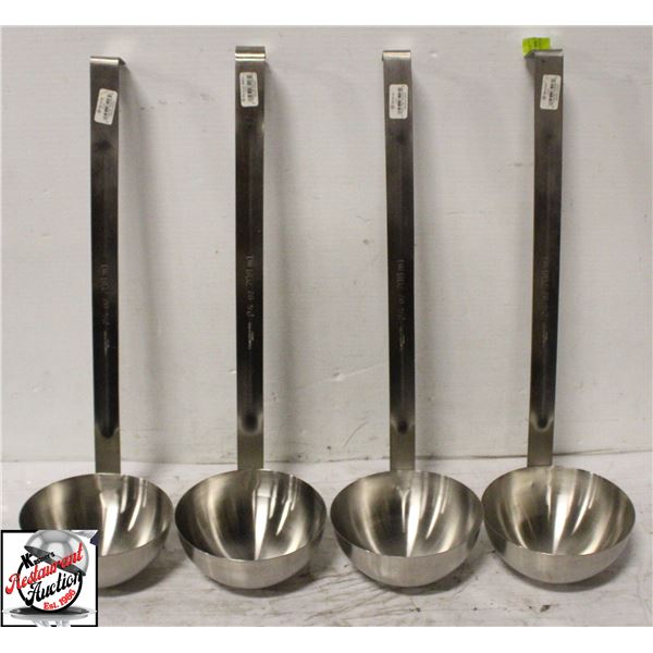 4 BROWNE 24 OZ STAINLESS STEEL LADLES