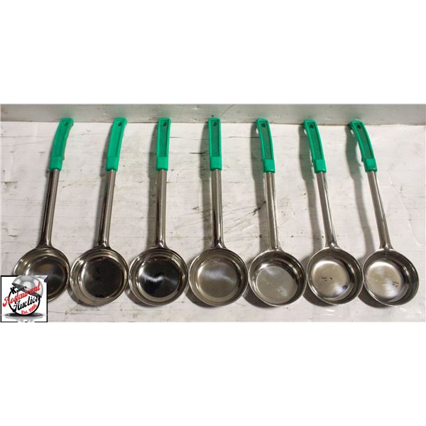7 JOHNSON ROSE 4 OZ STAINLESS STEEL PORTION SPOONS