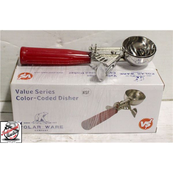 2 POLAR WARE 1.75 OZ RED ICE CREAM DISHER