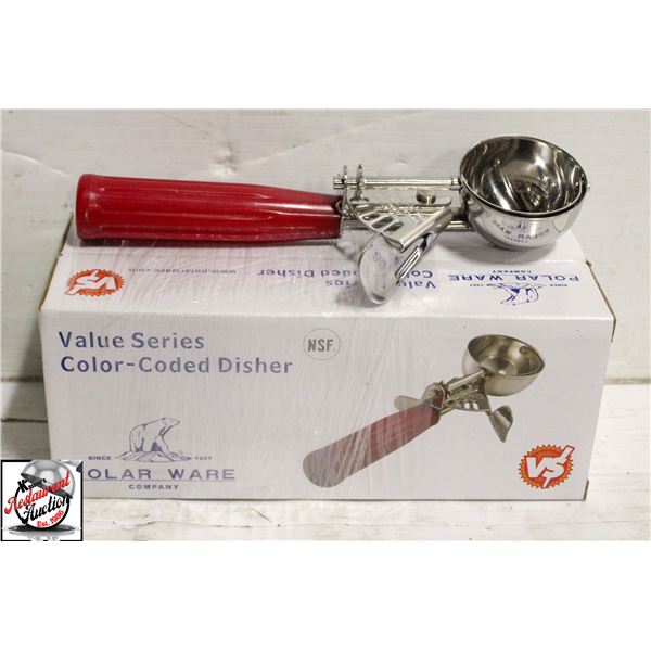 2 POLAR WARE 1.75 OZ RED ICE CREAM DISHER