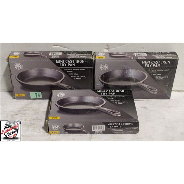 3 NEW AMERICAN METALCRAFT 3-7/8" MINI CAST IRON
