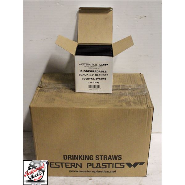 12000 BLACK BIODEGRADABLE SLENDER COCKTAIL STRAWS