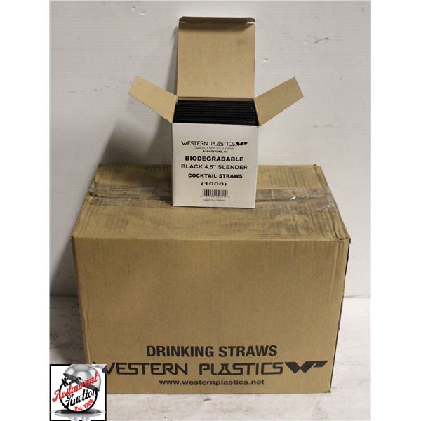 12000 BLACK BIODEGRADABLE SLENDER COCKTAIL STRAWS