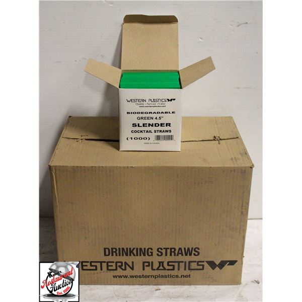 12000 GREEN BIODEGRADABLE SLENDER COCKTAIL STRAWS