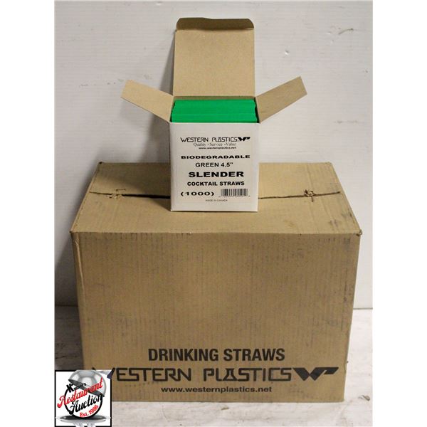 12000 GREEN BIODEGRADABLE SLENDER COCKTAIL STRAWS