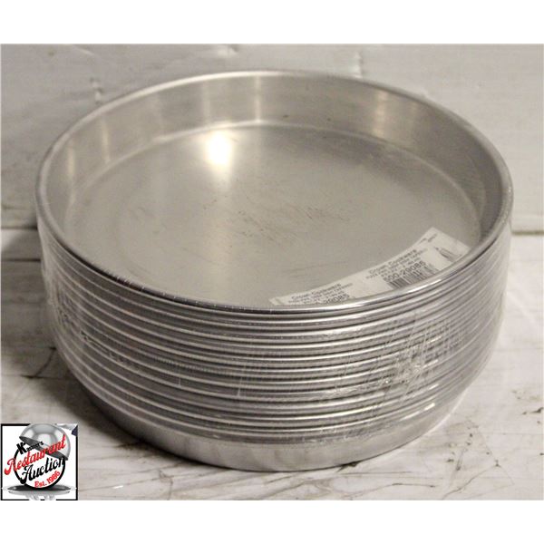 12 NEW CROWN 8" ALMUMINUM 1" DEEP PIZZA PANS