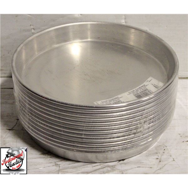 12 NEW CROWN 8" ALMUMINUM 1" DEEP PIZZA PANS