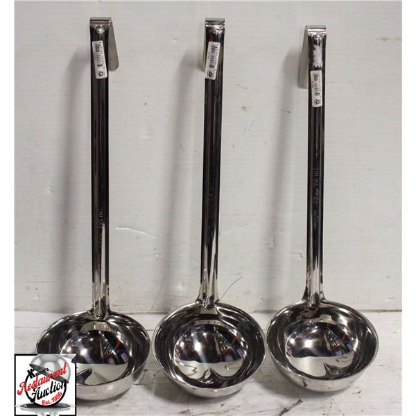 LOT OF 3 NEW JOHNSON ROSE 12 OZ LADLES