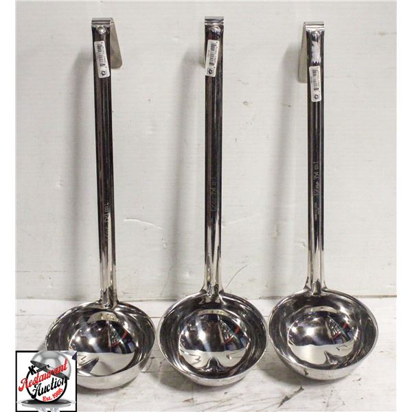 LOT OF 3 NEW JOHNSON ROSE 12 OZ LADLES