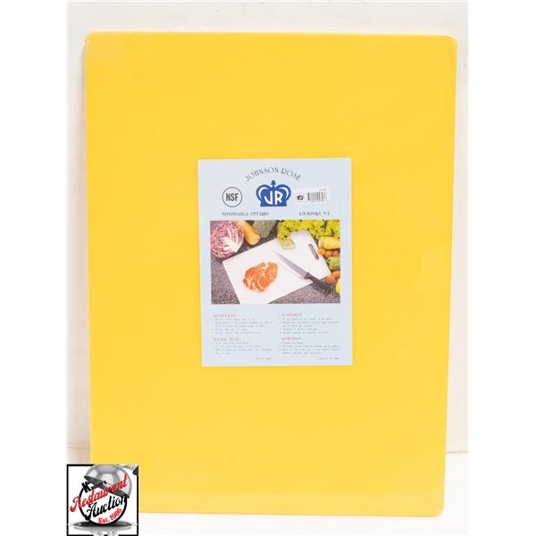 NEW JOHNSON ROSE 18"X24"X1/4" YELLOW CUTTING BOARD