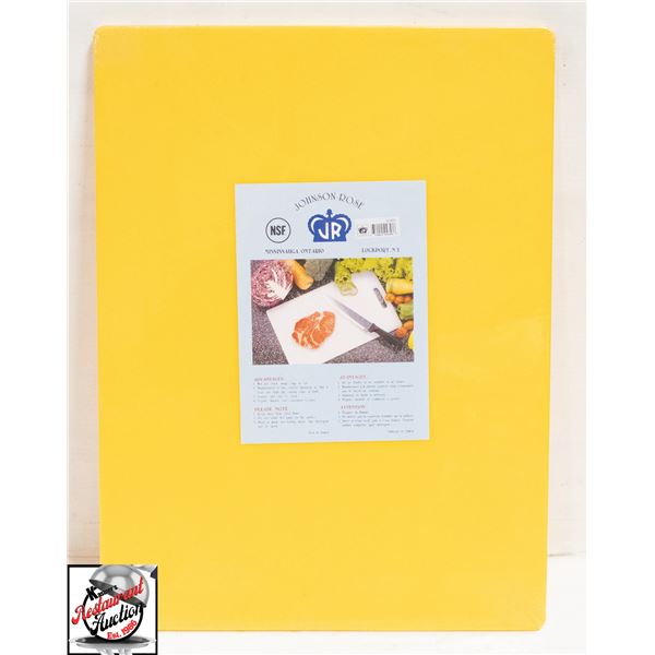 NEW JOHNSON ROSE 18"X24"X1/4" YELLOW CUTTING BOARD