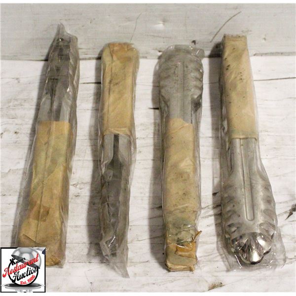 LOT OF 4 NEW TABLECRAFT 9.5" STAINLESS STEEL TONGS