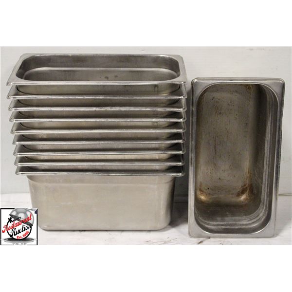 BAILIFF SEIZURE: 10 S/S 1/3 SIZE 6" DEEP INSERTS