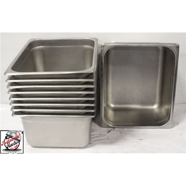BAILIFF SEIZURE: 9 S/S 1/2 SIZE 6" DEEP INSERTS