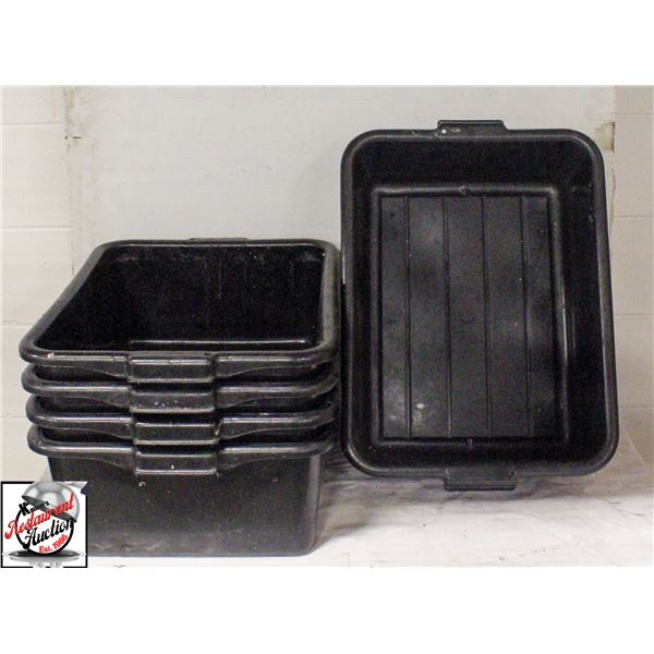 BAILIFF SEIZURE: 5 BLACK PLASTIC BINS