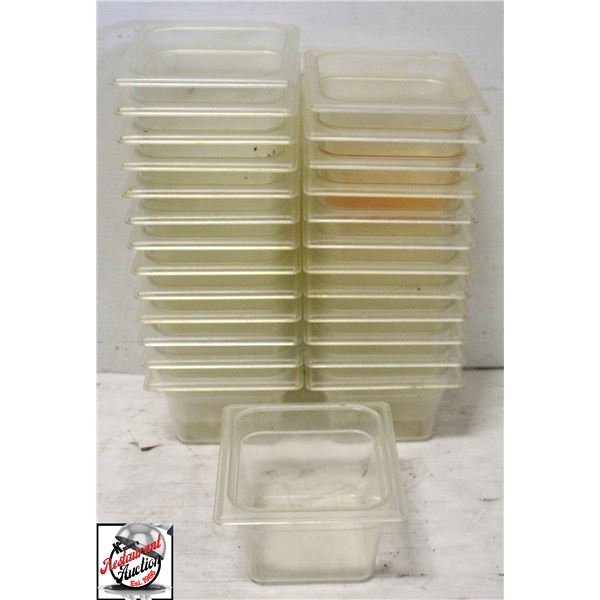 BAILIFF SEIZURE: 26 PLASTIC 1/6 SIZE CONTAINERS