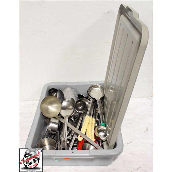 BAILIFF SEIZURE: LOT OF S/S LADLES, SPOONS, ETC
