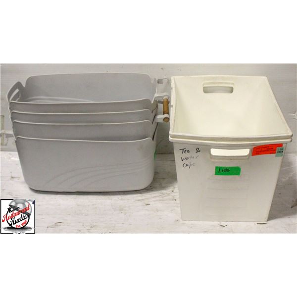 BAILIFF SEIZURE: LOT OF 6 PLASTIC BINS