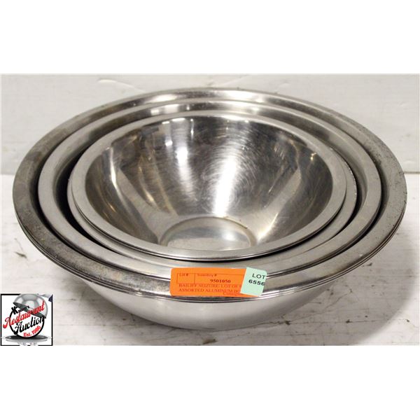 BAILIFF SEIZURE: LOT OF 9 ASSORTED ALUMINUM BOWLS
