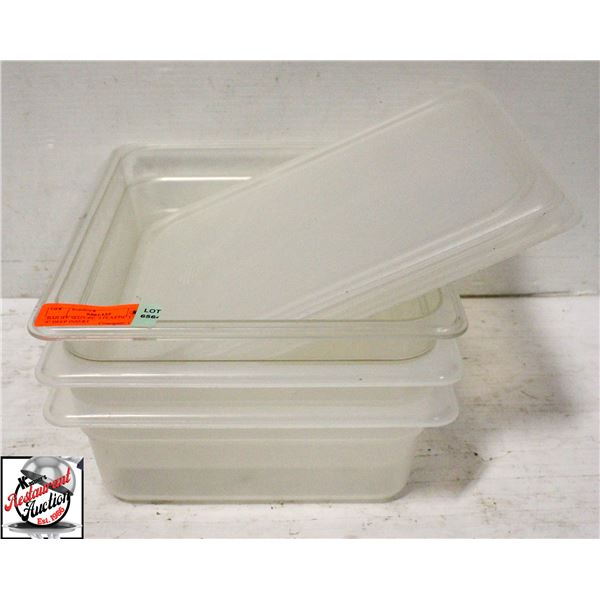 BAILIFF SEIZURE: 3 PLASTIC 1/2-SIZE 4" DEEP INSERT