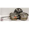 Image 1 : BAILIFF SEIZURE: 2 S/S 8" X 4" DEEP POTS W/ 3 LIDS