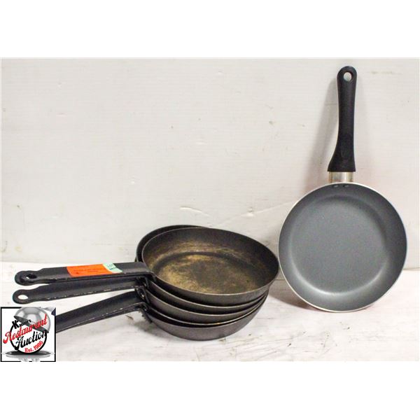 BAILIFF SEIZURE: SIX 8" FRYING PANS