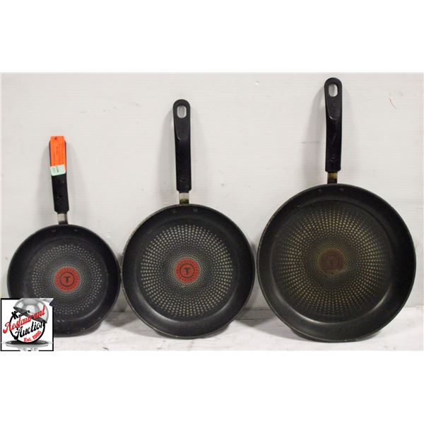BAILIFF SEIZURE: 3 T-FAL NON-STICK FRYING PANS