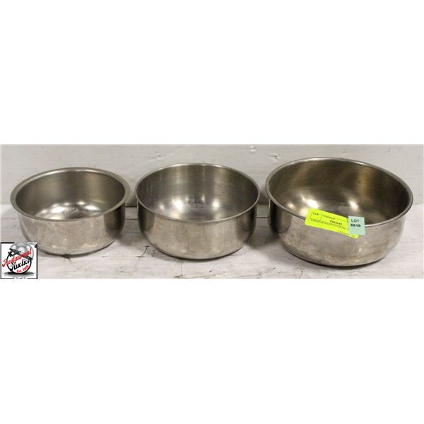 3 HIGH QUALITY S/S BOWLS