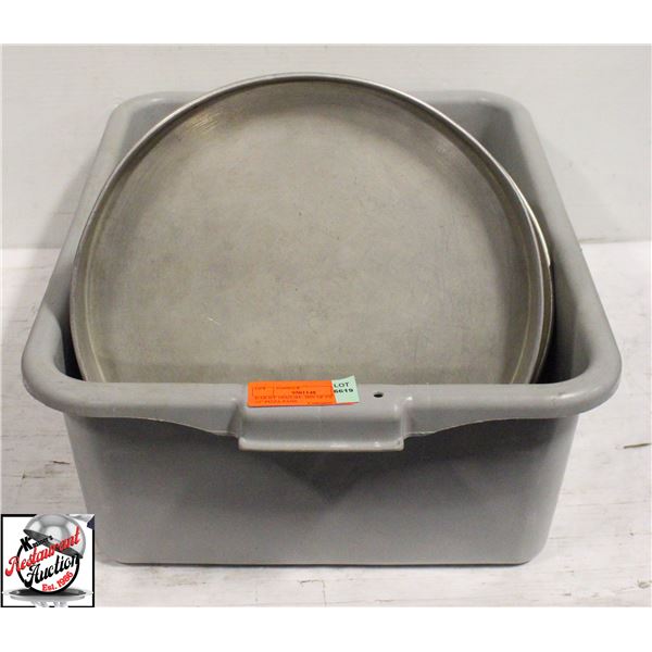 BAILIFF SEIZURE: BIN OF FIFTEEN 12" PIZZA PANS