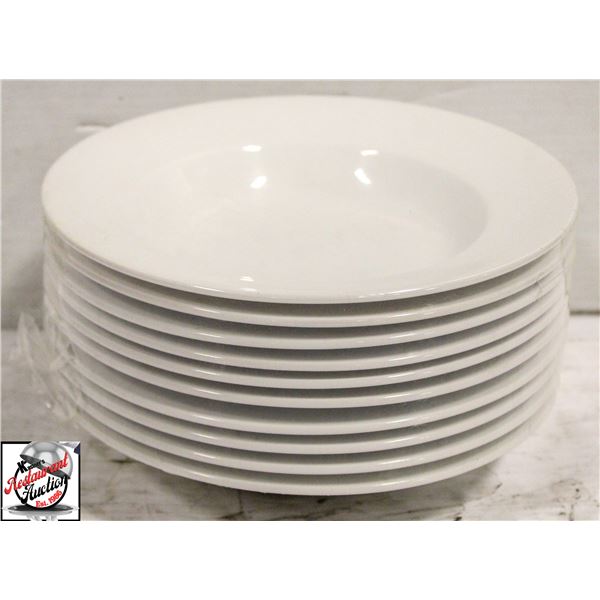 10 WHITE 9" PASTA BOWLS