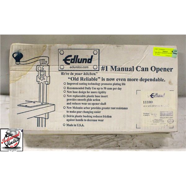 EDLUND #1 MANUAL CAN OPENER W/ BASE
