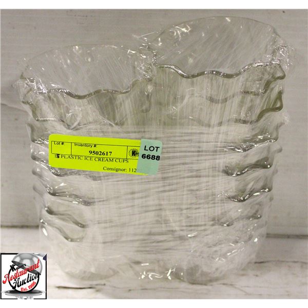 15 PLASTIC ICE CREAM CUPS