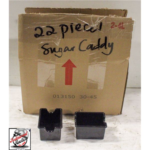 22 JOHNSON ROSE BLACK PLASTIC SUGAR CADDIES