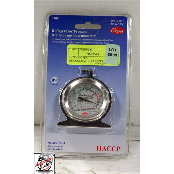 NEW COOPER REFRIGERATOR/FREEZER THERMOMETER