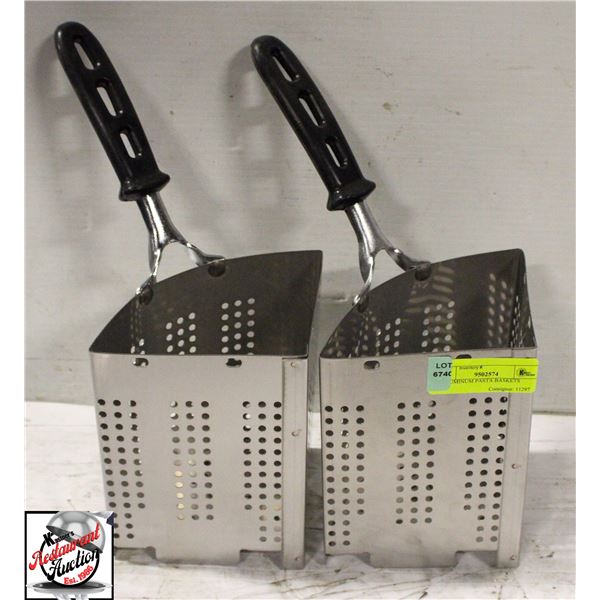 2 ALUMINUM PASTA BASKETS